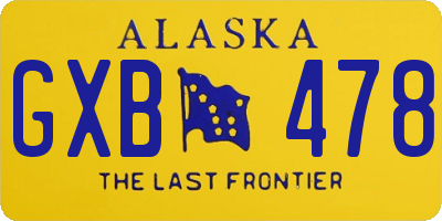 AK license plate GXB478