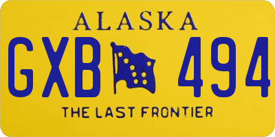 AK license plate GXB494