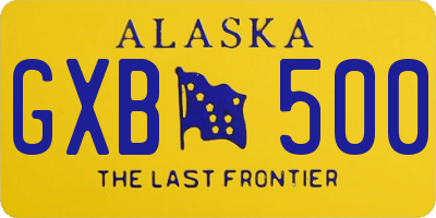 AK license plate GXB500