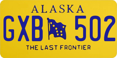 AK license plate GXB502