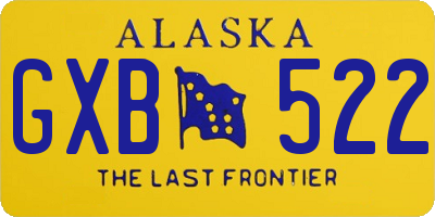 AK license plate GXB522