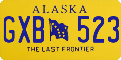 AK license plate GXB523