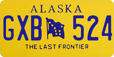 AK license plate GXB524