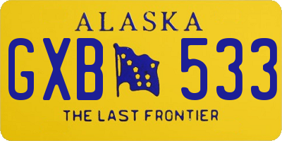 AK license plate GXB533