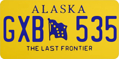 AK license plate GXB535