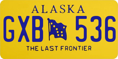 AK license plate GXB536