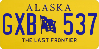 AK license plate GXB537