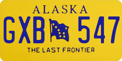 AK license plate GXB547