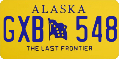 AK license plate GXB548