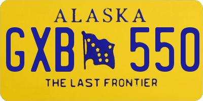 AK license plate GXB550