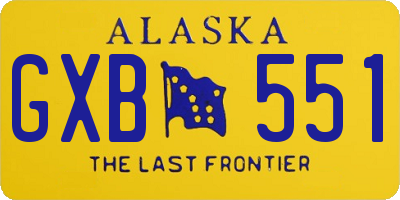 AK license plate GXB551