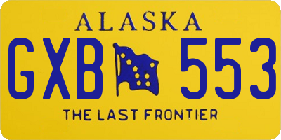 AK license plate GXB553