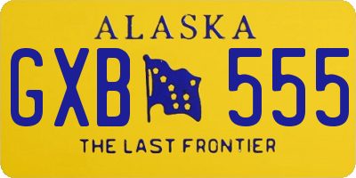 AK license plate GXB555