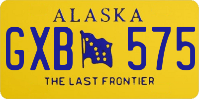 AK license plate GXB575