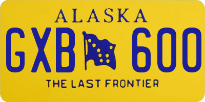 AK license plate GXB600