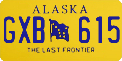 AK license plate GXB615