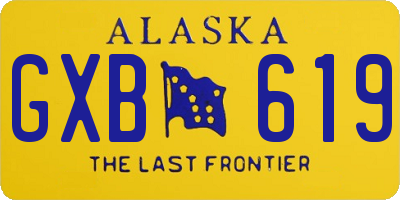 AK license plate GXB619