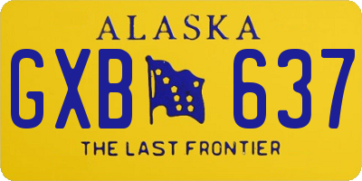 AK license plate GXB637