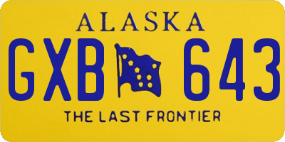 AK license plate GXB643