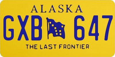 AK license plate GXB647