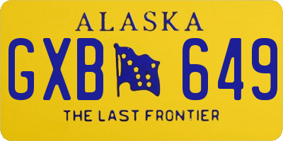 AK license plate GXB649