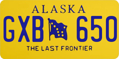 AK license plate GXB650