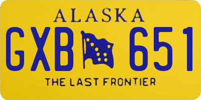 AK license plate GXB651