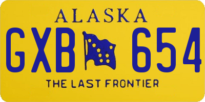 AK license plate GXB654