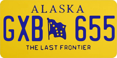 AK license plate GXB655