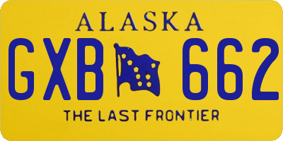 AK license plate GXB662