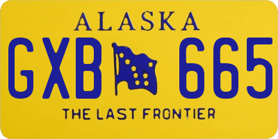 AK license plate GXB665