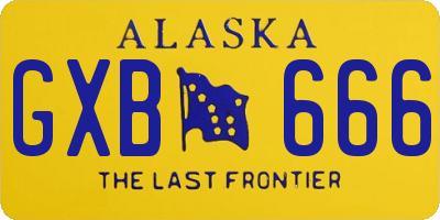 AK license plate GXB666