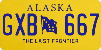 AK license plate GXB667