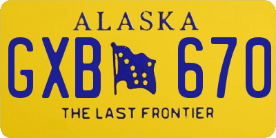 AK license plate GXB670