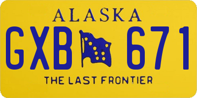 AK license plate GXB671