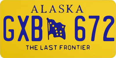 AK license plate GXB672