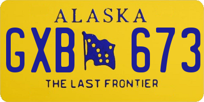 AK license plate GXB673