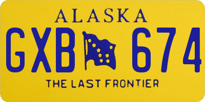 AK license plate GXB674