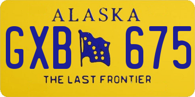 AK license plate GXB675