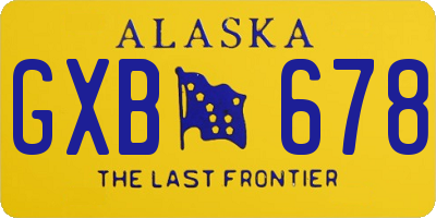 AK license plate GXB678