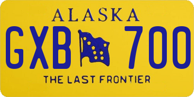 AK license plate GXB700