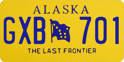 AK license plate GXB701