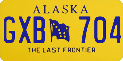 AK license plate GXB704