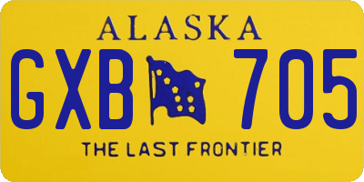 AK license plate GXB705