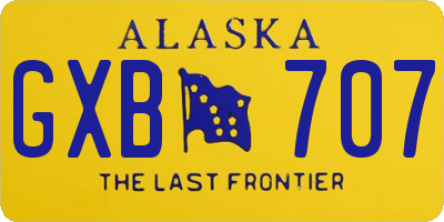 AK license plate GXB707