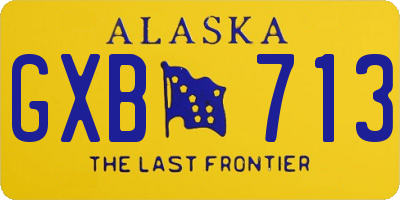 AK license plate GXB713