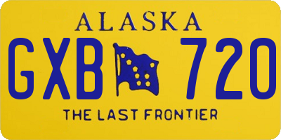 AK license plate GXB720