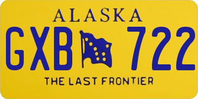 AK license plate GXB722