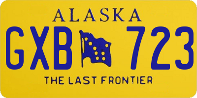 AK license plate GXB723