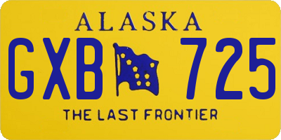 AK license plate GXB725